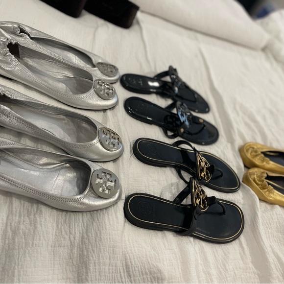 5 pairs of Tory Burch ballet flats and sandals. Selling as a bundle. 7.5 - 8. - Picture 2 of 3